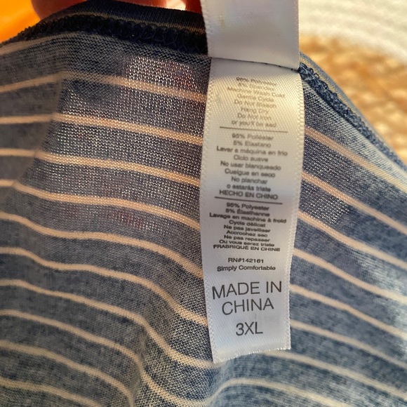 LulaRoe blue & white striped tee, 3X, great condition. - Picture 11 of 12